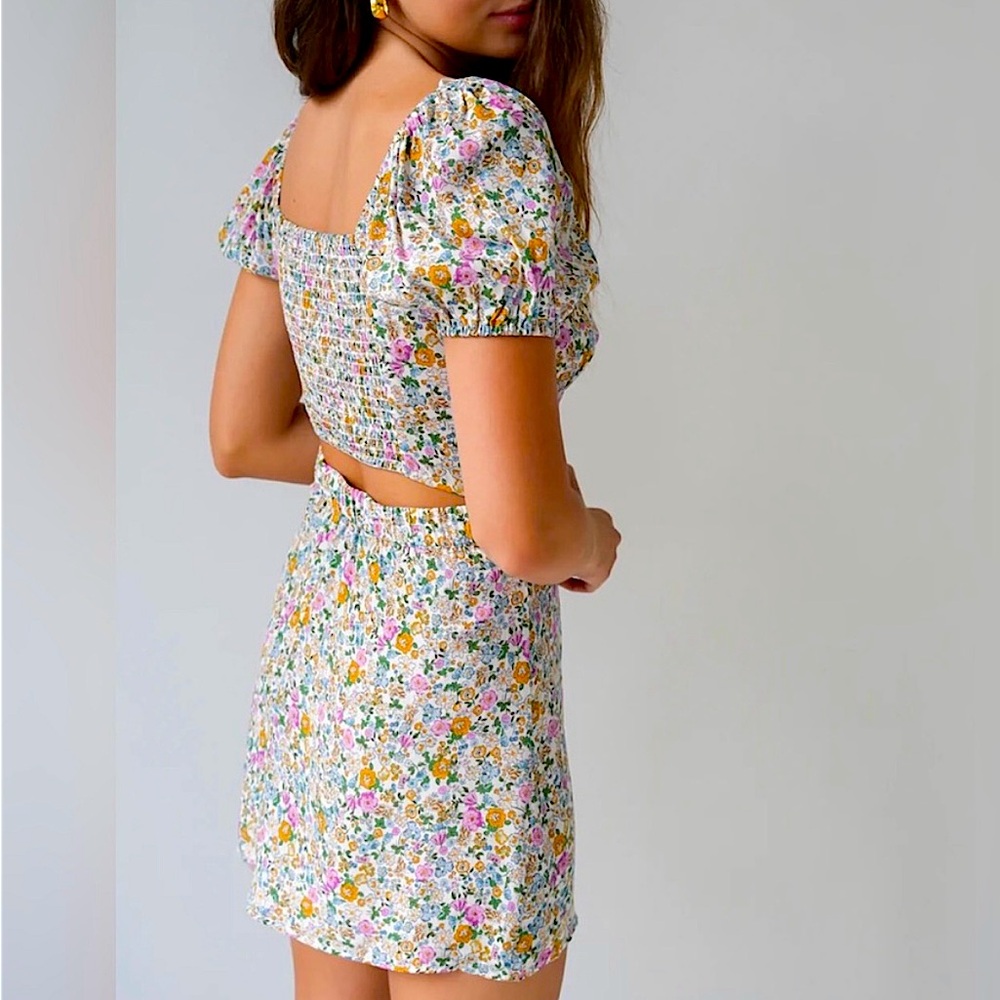 Elodie Floral Button Front Mini Dress